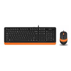 Точка ПК Клавиатура + мышь A4Tech Fstyler F1010, USB, черный/оранжевый
