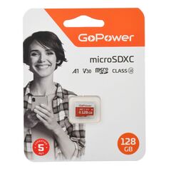Точка ПК Карта памяти 128Gb MicroSD GoPower, SDXC, A1, V30 00-00025683