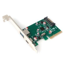 Точка ПК Контроллер USB3.1 Gembird SPCR-02 PCI-E на USB Type-C+USB 3.0