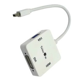 Точка ПК Кабель-переходник Telecom TA556 mini DP-->VGA/HDMI/DVI, белый