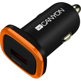 Точка ПК Автомобильное зарядное устройство Canyon CNE-CCA01, черный/оранжевый