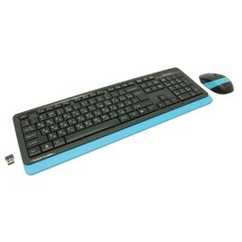 Точка ПК Беспроводной комплект клавиатура + мышь A4Tech Fstyler FG1010, черный/голубой