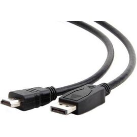 Точка ПК Кабель DisplayPort-HDMI Gembird/Cablexpert  3м, 20M/19M, черный, экран, пакет (CC-DP-HDMI-3M)