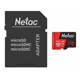 Точка ПК Карта памяти Netac microSD P500 Pro 256 ГБ, UHS-I U3, NT02P500PRO-256G-R