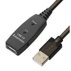 Точка ПК Кабель удлинительный GCR USB 2.0 A (M) - A (F), 5м, активный, GCR-53804