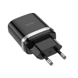 Точка ПК Блок питания (сетевой адаптер) HOCO С12Q Smart QC3.0, один порт USB, 5V, 3.0A, черный