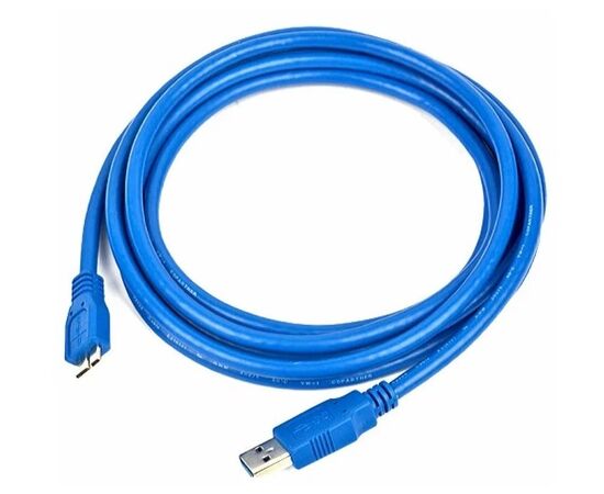 Точка ПК Кабель USB3.0 Am-microB 3m Cablexpert CCP-mUSB3-AMBM-10, для HDD, синий, изображение 2