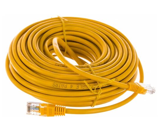 Точка ПК Патч-корд медный UTP Cablexpert PP10-15M/Y кат.5e, 15м, литой, многожильный жёлтый