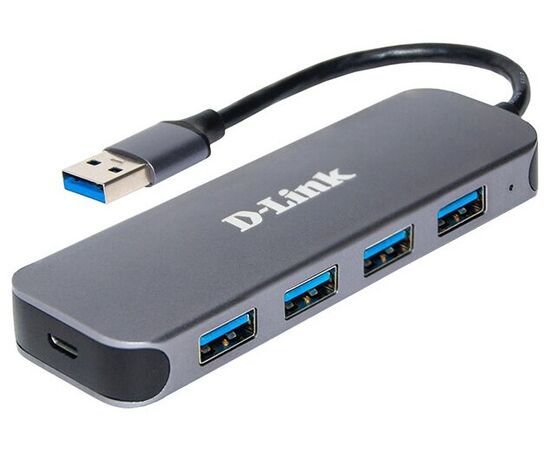Точка ПК USB-концентратор D-link DUB-1341/C2A, разъемов: 4, черный, изображение 2