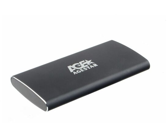 Точка ПК Внешний корпус для SSD AgeStar mSATA 3UBMS2, алюминий, черный, изображение 4