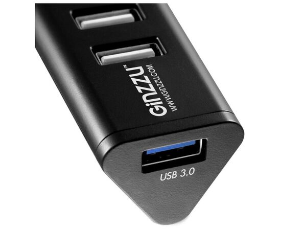 Точка ПК USB-концентратор GiNZZU GR-315UB, разъемов: 7, черный, изображение 3