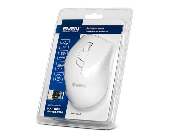 Точка ПК Беспроводная мышь SVEN RX-325 Wireless, white, изображение 3