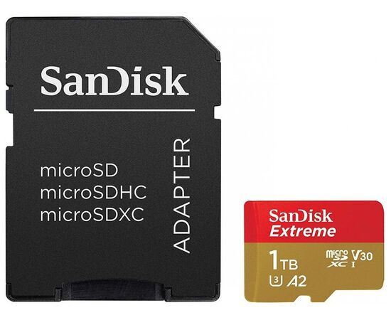 Точка ПК Карта памяти SanDisk Extreme microSDXC 1 ТБ Class 10, V30, A2, UHS-I, R/W 160/90 МБ/с, адаптер на SD, изображение 15