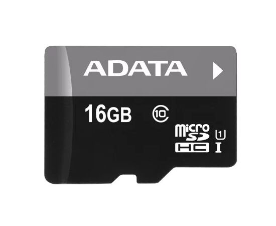 Точка ПК Карта памяти ADATA microSDHC 16 ГБ Class 10, UHS Class 1, адаптер на SD (AUSDH16GUICL10-RA1)