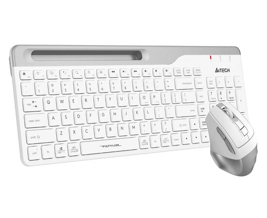 Точка ПК Комплект беспроводной клавиатура + мышь A4Tech Fstyler FB2535C, BT/Radio, белый/серый, изображение 2