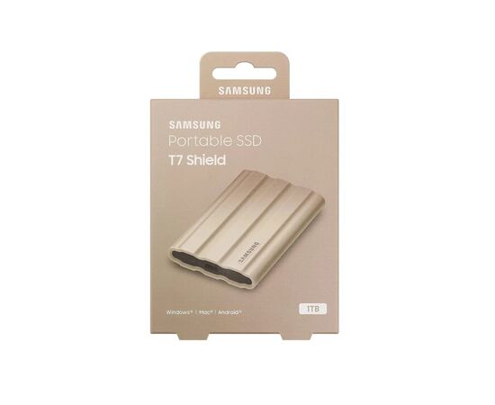 Точка ПК Внешний SSD Samsung T7 Shield 1TB, USB 3.2 Gen 2 Type-C, бежевый (MU-PE1T0K)