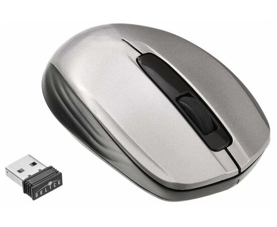 Точка ПК Беспроводная мышь OKLICK 475MW Black-Grey USB, изображение 3