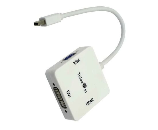 Точка ПК Кабель-переходник Telecom TA556 mini DP-->VGA/HDMI/DVI, белый