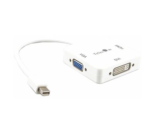Точка ПК Кабель-переходник Telecom TA556 mini DP-->VGA/HDMI/DVI, белый, изображение 3