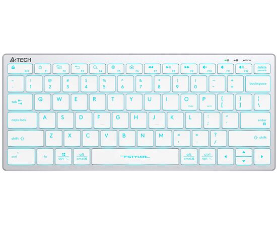 Точка ПК Клавиатура проводная с подсветкой A4Tech Fstyler FX61, белый/синий