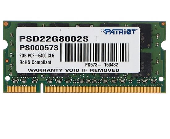 Точка ПК Оперативная память Patriot Memory SL 2 ГБ DDR2 800 МГц SODIMM CL6 PSD22G8002S