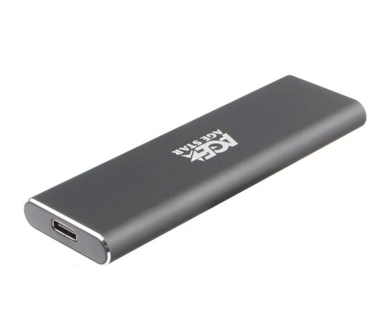 Точка ПК Внешний корпус для SSD AgeStar 31UBNV1C для M.2 NVME (M-key), USB 3.1 Type-C, алюминий, серый