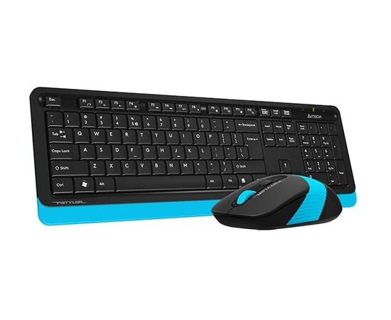 Точка ПК Беспроводной комплект клавиатура + мышь A4Tech Fstyler FG1010, черный/голубой, изображение 3