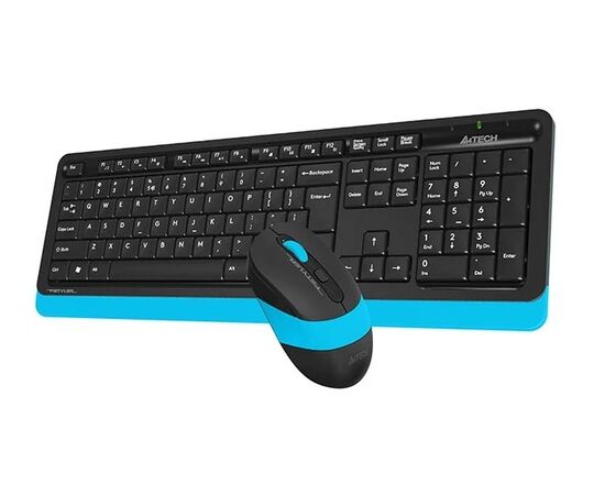 Точка ПК Беспроводной комплект клавиатура + мышь A4Tech Fstyler FG1010, черный/голубой, изображение 4