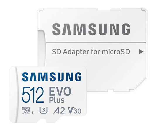 Точка ПК Карта памяти Samsung microSDXC 512 ГБ Class 10, V30, A2, UHS-I U3, R 130 МБ/с MB-MC512KA