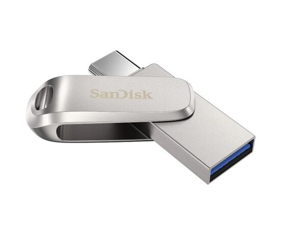 Точка ПК Флешка SanDisk Ultra Dual Drive Luxe USB/Type-C 64 ГБ SDDDC4-064G-G46, серебристый