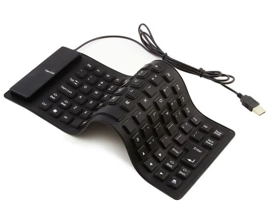 Точка ПК Гибкая силиконовая клавиатура, английская раскладка, черный, изображение 2