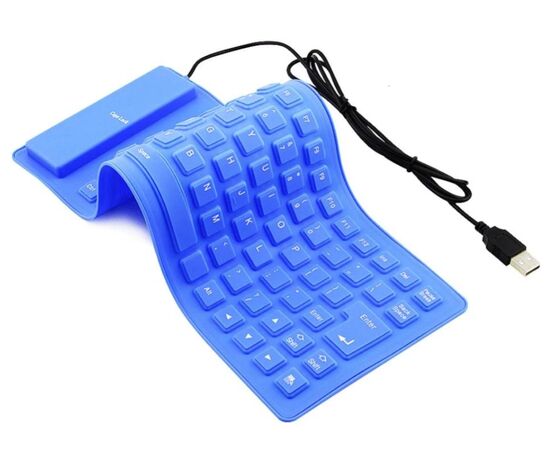 Точка ПК Гибкая силиконовая клавиатура, английская раскладка, синий