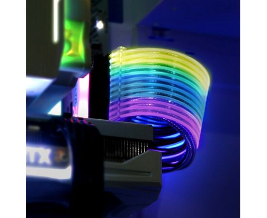 Точка ПК Кабель-удлинитель для БП 1STPLAYER MC-24PIN-01 / RGB, 24-pin, 200mm, 2-pin 5v input / RGB, изображение 6