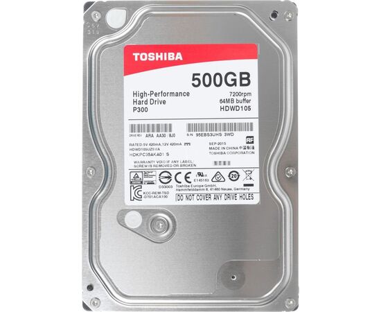 Точка ПК Жесткий диск Toshiba 500 GB HDWD105UZSVA, изображение 2