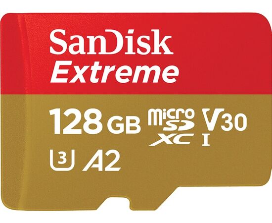 Точка ПК Карта памяти SanDisk Extreme V30 A2 microSDXC UHS-I U3 128 ГБ SDSQXA1-128G-GN6MA
