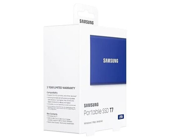 Точка ПК Внешний SSD Samsung T7 1 ТБ, USB 3.2 Gen 2 Type-C, синий (MU-PC1T0H), изображение 11
