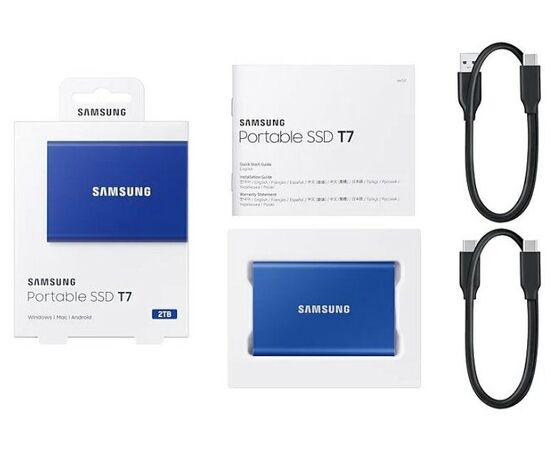 Точка ПК Внешний SSD Samsung T7 1 ТБ, USB 3.2 Gen 2 Type-C, синий (MU-PC1T0H), изображение 13