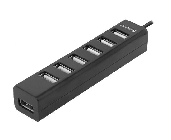 Точка ПК USB-концентратор Defender Quadro Swift (83203), разъемов: 7, черный