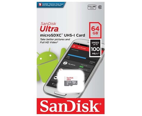 Точка ПК Карта памяти SanDisk Ultra microSDXC 320x UHS-I 64 ГБ SDSQUNR-064G-GN3MA, изображение 4