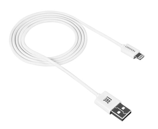 Точка ПК Кабель Canyon USB - Lightning, 1м, Canyon (CNE-CFI1W)