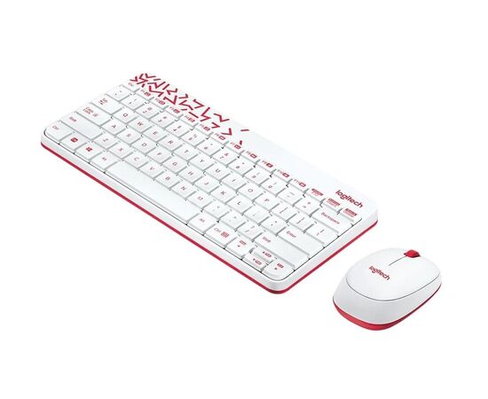 Точка ПК Клавиатура и мышь Logitech MK240 Nano White-Red USB
