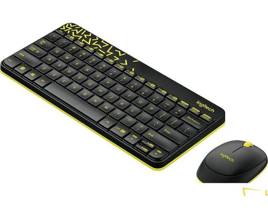 Точка ПК Клавиатура и мышь Logitech MK240 Nano Black-Yellow USB