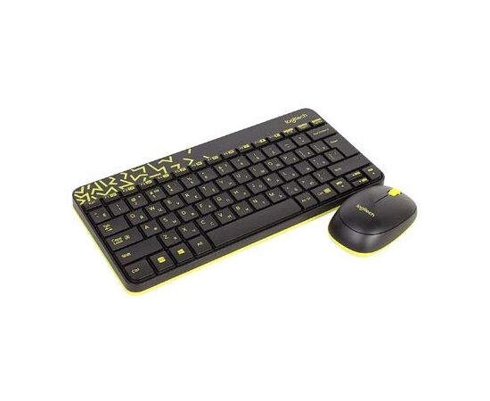 Точка ПК Клавиатура и мышь Logitech MK240 Nano Black-Yellow USB, изображение 3