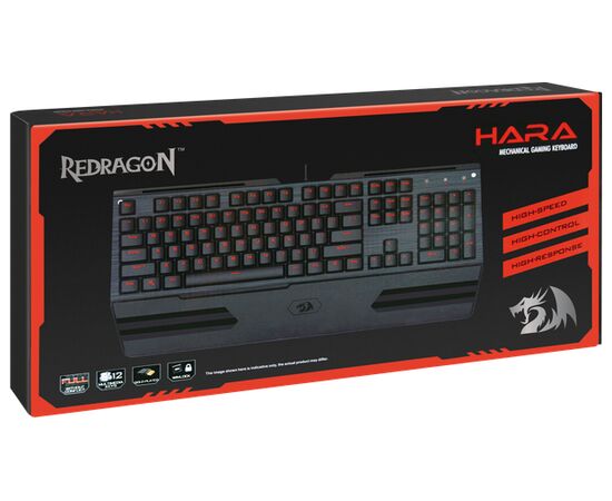 Точка ПК Игровая клавиатура Redragon Hara Black USB Outemu Blue, изображение 8