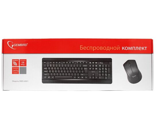 Точка ПК Клавиатура и мышь Gembird KBS-8001 Black USB, изображение 3