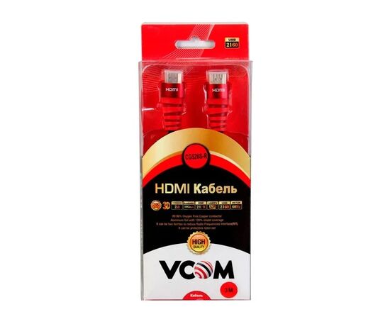 Точка ПК Кабель VCOM HDMI - HDMI (CG526S-R-3M), 3 м, черный/красный, изображение 2