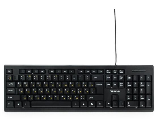 Точка ПК Клавиатура Гарнизон GK-120, USB, черный, поверхность- карбон, изображение 4