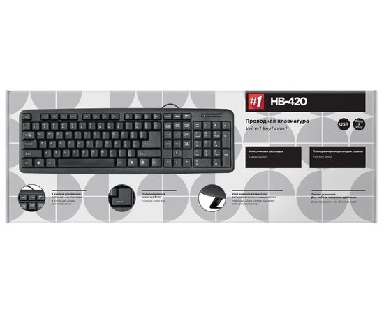 Точка ПК Клавиатура Defender HB-420 Black USB, изображение 3