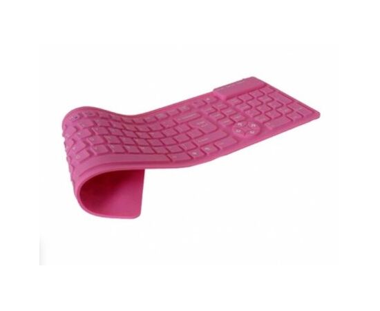 Точка ПК Клавиатура Manhattan Roll-Up Keyboard 177566 Pink USB
