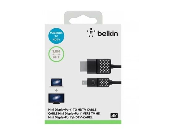 Точка ПК Belkin mini DisplayPort to HDMI/HDTV Cable 4K, изображение 2